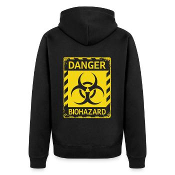 Danger Biohazard Grunge Zombies Apocalypse - Veste à capuche bio Premium Unisexe - noir - Dos - Nico (187cm)