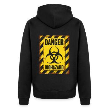 Danger Biohazard Grunge Zombies Apocalypse - Veste à capuche bio Premium Unisexe - noir - Dos - Nico (187cm)