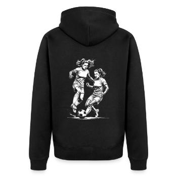 Football in view! Shirt for your women's team - Unisex Premium Organic Zip Hoodie - black - Back - Nico (187cm)