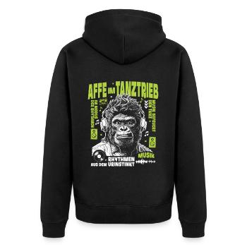 Sound Tolle Shirt : Gorilla s’acclame du rythme - Veste à capuche bio Premium Unisexe - noir - Dos - Nico (187cm)