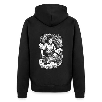 Chemise d’héroïne : Magic DJ Controller avec dragon - Veste à capuche bio Premium Unisexe - noir - Dos - Nico (187cm)