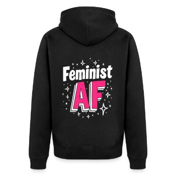 Féministe AF Déclaration Dicton - Veste à capuche bio Premium Unisexe - noir - Dos - Nico (187cm)