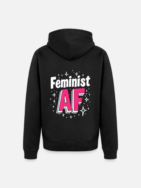 Féministe AF Déclaration Dicton - Veste à capuche bio Premium Unisexe - noir