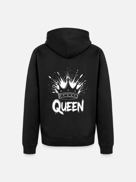 Queen Krone Splash - Unisex Premium Bio Zip Hoodie - Schwarz