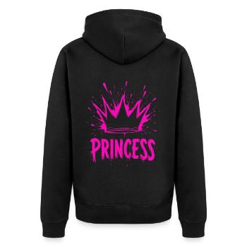 Princess Crown Splash - Unisex Premium Organic Zip Hoodie - black - Back - Nico (187cm)