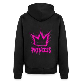 Princess Crown Splash - Unisex Premium Organic Zip Hoodie - black - Back - Nico (187cm)