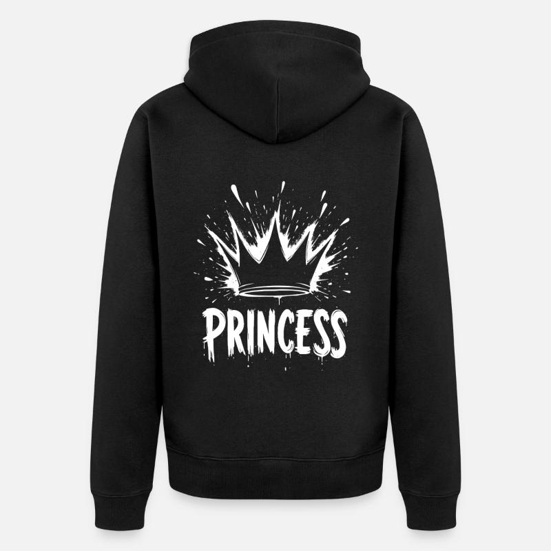 Princesse Crown Splash - Veste à capuche bio Premium Unisexe - noir
