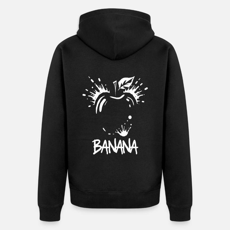 Banane Apfel Witz - Unisex Premium Bio Zip Hoodie - Schwarz