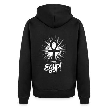 Égypte Ankh Symbole Splash - Veste à capuche bio Premium Unisexe - noir - Dos - Nico (187cm)