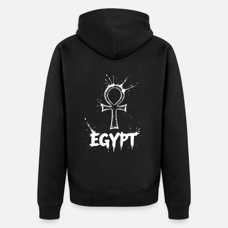 Égypte Ankh Symbole Splash - Veste à capuche bio Premium Unisexe - noir