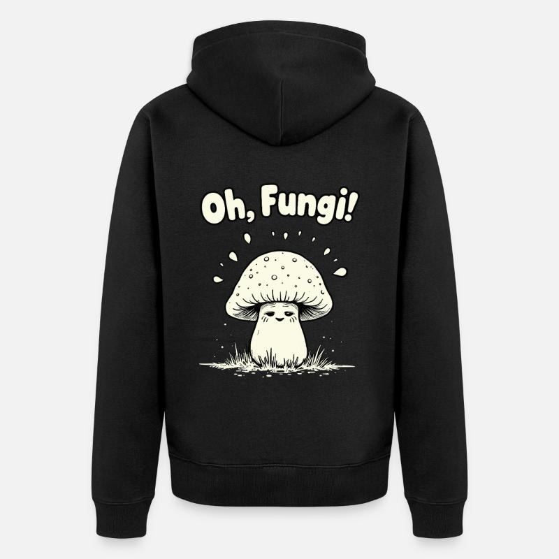 Oh, les champignons ! Champignon drôle - Veste à capuche bio Premium Unisexe - noir