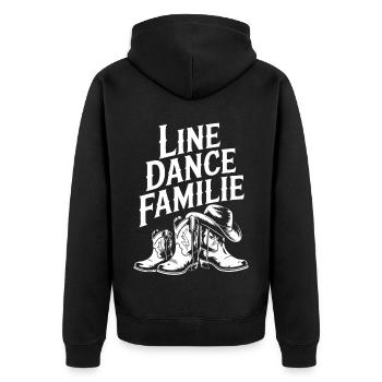 Linedance Familie Papa Mama Kinder - Unisex Premium Bio Zip Hoodie - Schwarz - Hinten - Nico (187cm)