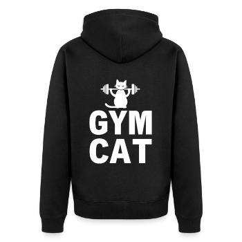 Gym Cat - Dicton de chat sportif - Veste à capuche bio Premium Unisexe - noir - Dos - Nico (187cm)