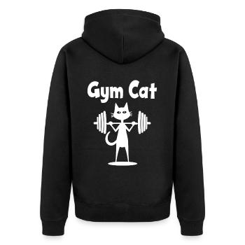 Gym Cat - Dicton de chat sportif - Veste à capuche bio Premium Unisexe - noir - Dos - Nico (187cm)