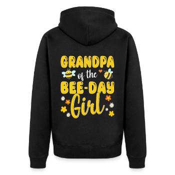 Opa des Bee Day Mädchens Geburtstag - Unisex Premium Bio Zip Hoodie - Schwarz - Hinten - Nico (187cm)