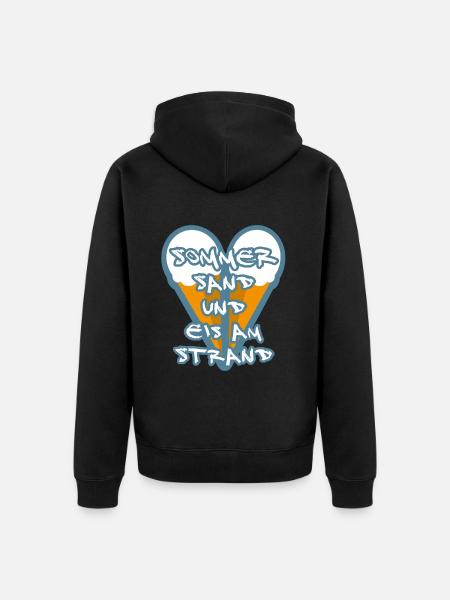 Sommer Sand Eis am Strand - Unisex Premium Bio Zip Hoodie - Schwarz