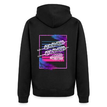 Vaporwave Barbecue Rétro BBQ Lover Kebab Skewer Gr - Veste à capuche bio Premium Unisexe - noir - Dos - Nico (187cm)