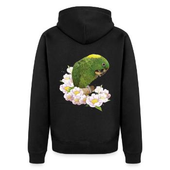 The yellow-naped parrot - Unisex Premium Organic Zip Hoodie - black - Back - Nico (187cm)