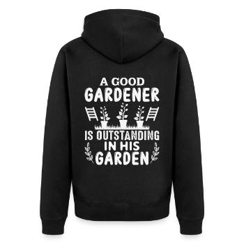 Jardiniers amateurs, jardiniers de fruits et légumes - Veste à capuche bio Premium Unisexe - noir - Dos - Nico (187cm)