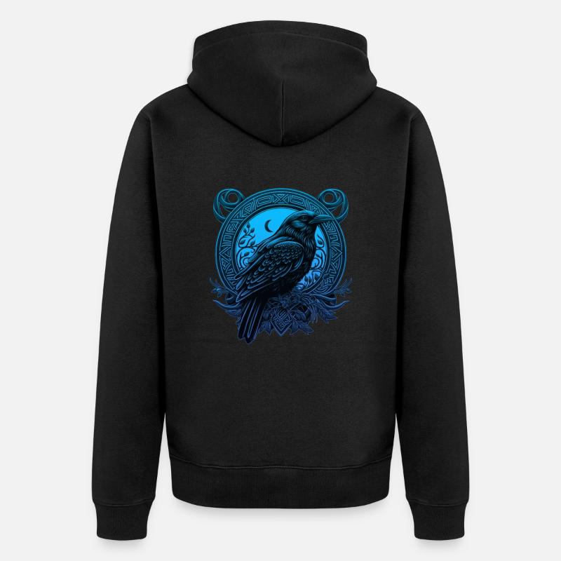 Corbeau celtique - Veste à capuche bio Premium Unisexe - noir