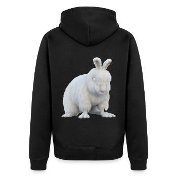 Lapin Angora moelleux - Veste à capuche bio Premium Unisexe - noir - Dos - Nico (187cm)