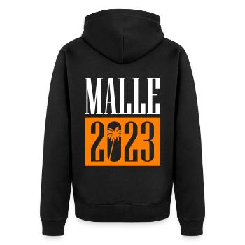 Malle 2023 - Unisex Premium Organic Zip Hoodie - black - Back - Nico (187cm)