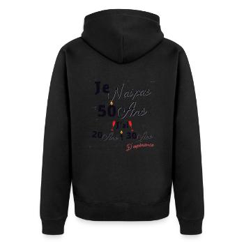 Je n Ai Pas 50 Ans Cadeau d anniversaire - Veste à capuche bio Premium Unisexe - noir - Dos - Nico (187cm)