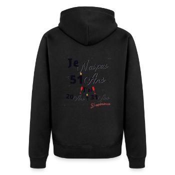 Je n Ai Pas 51 Ans Cadeau d anniversaire - Veste à capuche bio Premium Unisexe - noir - Dos - Nico (187cm)