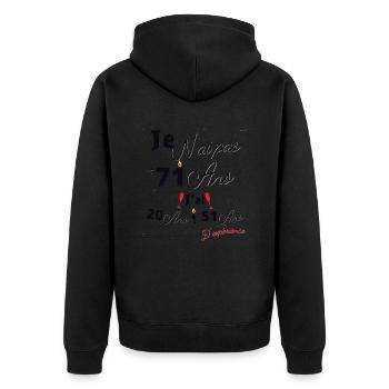 Je n Ai Pas 71 Ans Cadeau d anniversaire - Veste à capuche bio Premium Unisexe - noir - Dos - Nico (187cm)