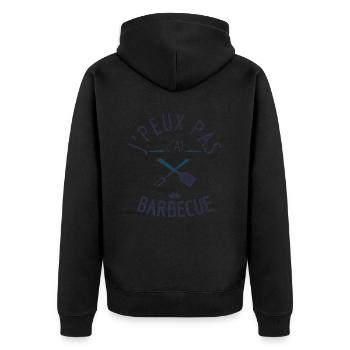 J peux pas j ai barbecue - Veste à capuche bio Premium Unisexe - noir - Dos - Nico (187cm)