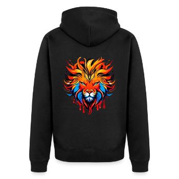 Lion, signe du zodiaque coloré - Veste à capuche bio Premium Unisexe - noir - Dos - Nico (187cm)
