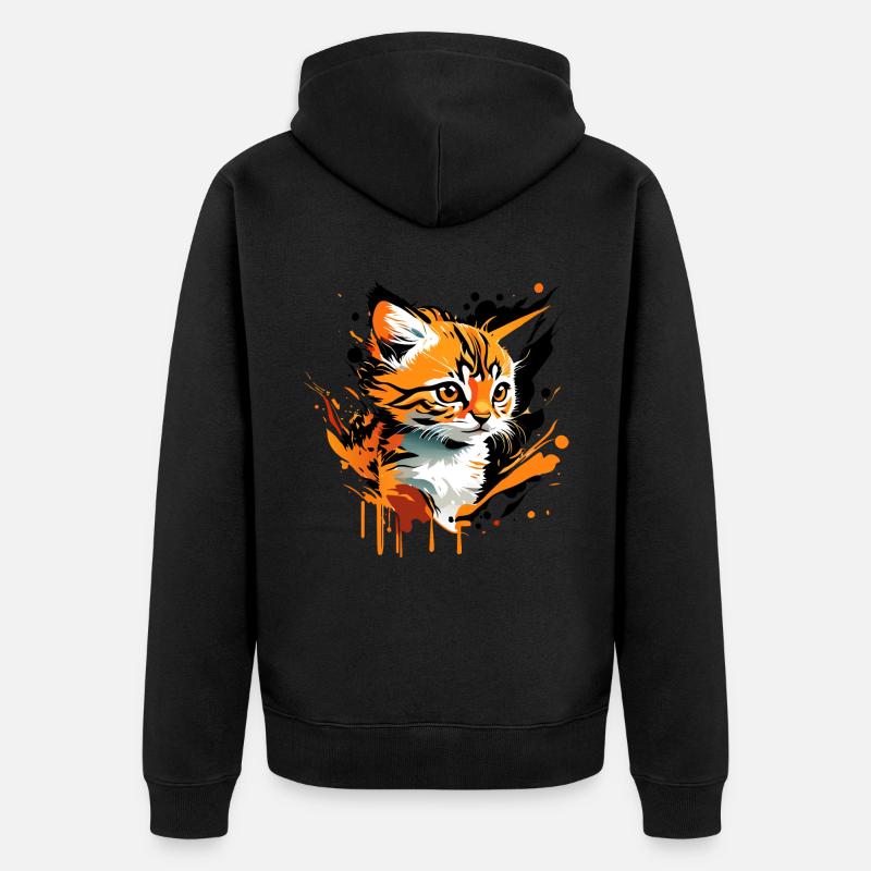 Chaton, Chat - Veste à capuche bio Premium Unisexe - noir