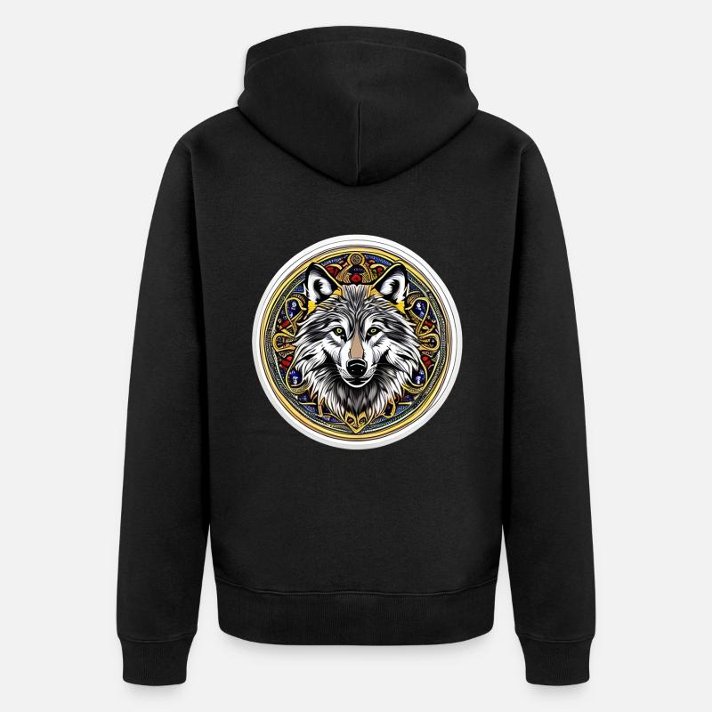 Wolf Wilderness - Veste à capuche bio Premium Unisexe - noir