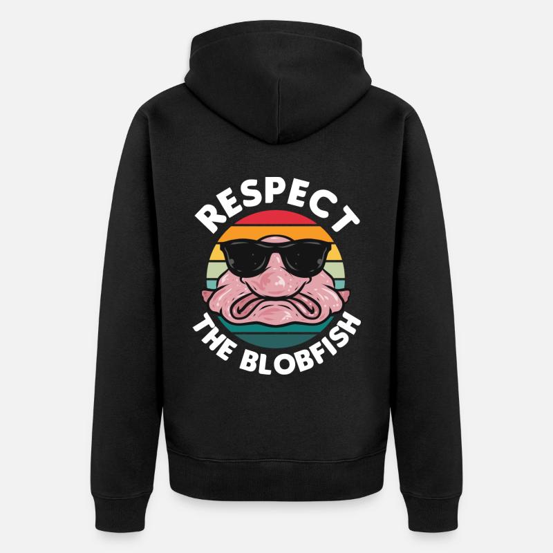 Blobfisch - Unisex Premium Bio Zip Hoodie - Schwarz