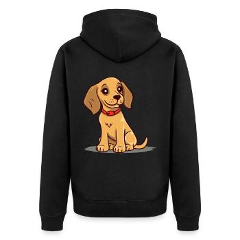 Conception de chien mignon pour les propriétaires de chiens - Veste à capuche bio Premium Unisexe - noir - Dos - Nico (187cm)
