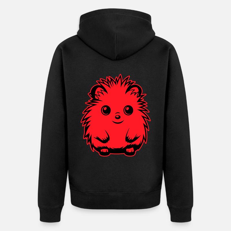 Hérisson Mignon Mignon Bébé - Veste à capuche bio Premium Unisexe - noir