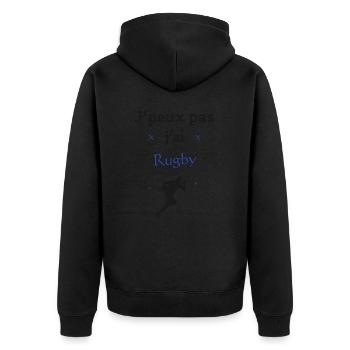 J'peux pas j'ai rugby - Veste à capuche bio Premium Unisexe - noir - Dos - Nico (187cm)
