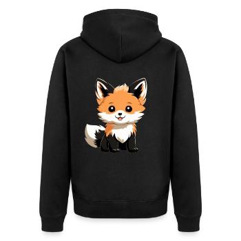 Renard mignon - Veste à capuche bio Premium Unisexe - noir - Dos - Nico (187cm)
