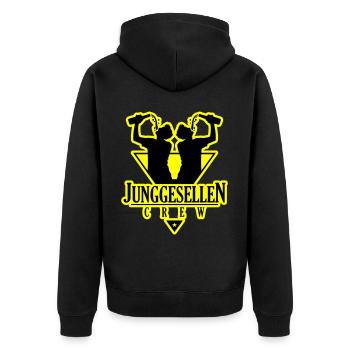 Junggesellen Crew Jga Drinking - Unisex Premium Bio Zip Hoodie - Schwarz - Hinten - Nico (187cm)