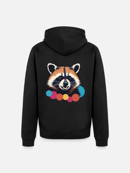 Happy Red Panda - Unisex Premium Organic Zip Hoodie - black