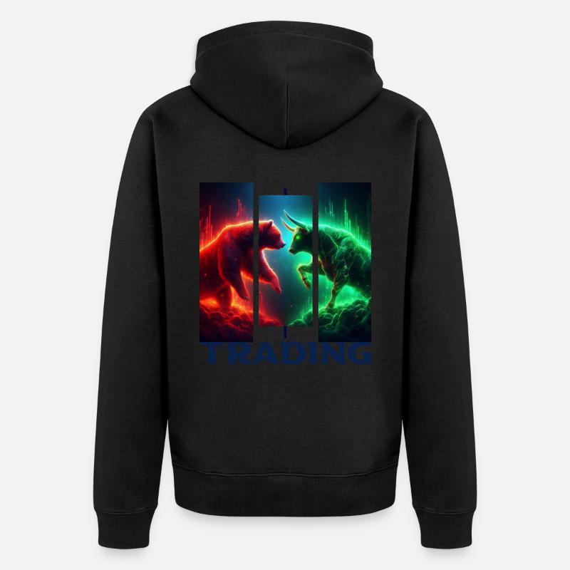 Handel - Unisex Premium Bio Zip Hoodie - Schwarz