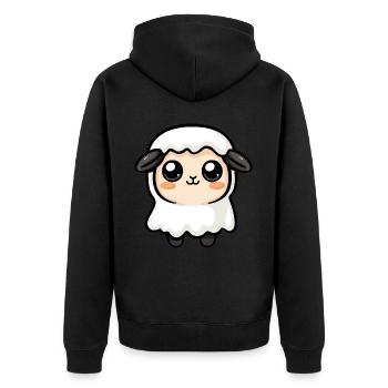 Mouton Halloween Bande dessinée Fantôme - Veste à capuche bio Premium Unisexe - noir - Dos - Nico (187cm)