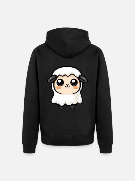 Schaf Halloween Comic Geist - Unisex Premium Bio Zip Hoodie - Schwarz