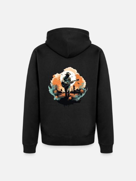 guitarist, guitarist, singer, country music, vintage - Unisex Premium Organic Zip Hoodie - black