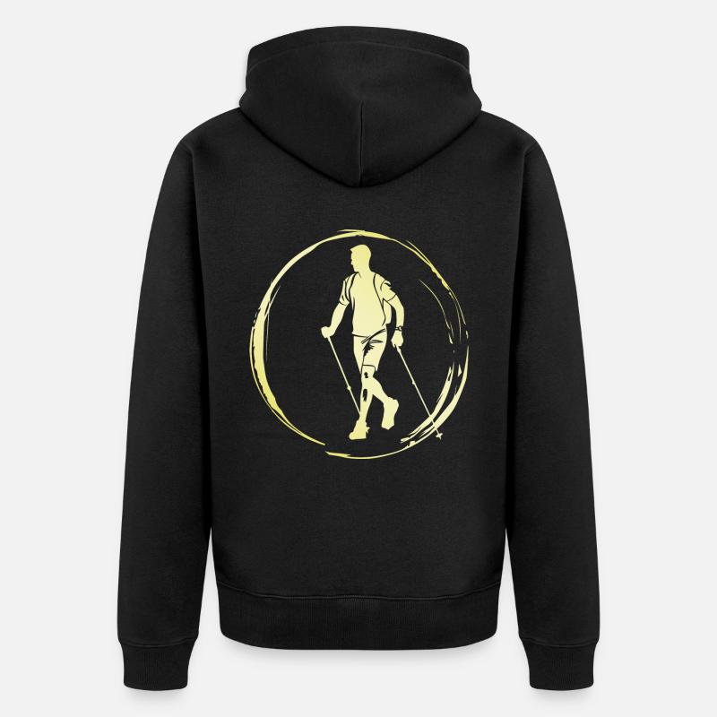 Marche Nordique Homme - Veste à capuche bio Premium Unisexe - noir