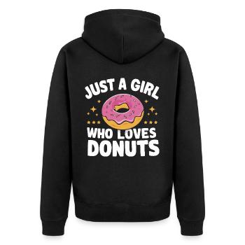 Donut Donuts Candy Bagel - Unisex Premium Organic Zip Hoodie - black - Back - Nico (187cm)