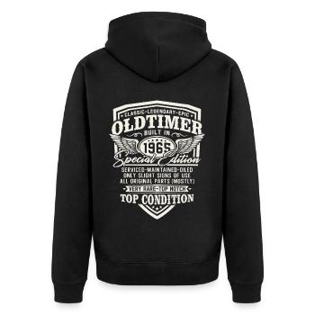 Oldtimer Baujahr 1965 Jahrgang Geburtstag Geschenk - Unisex Premium Bio Zip Hoodie - Schwarz - Hinten - Nico (187cm)
