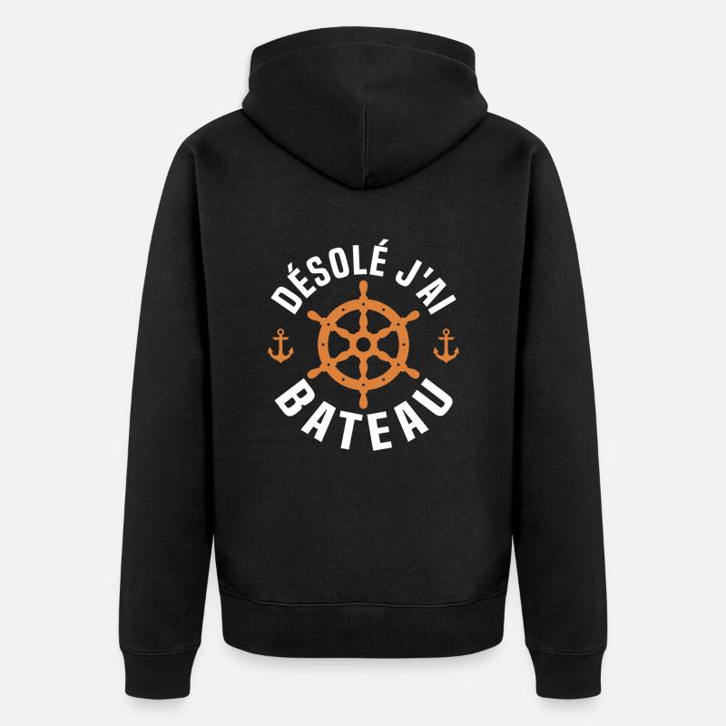 désolé j'ai bateau - Veste à capuche bio Premium Unisexe - noir