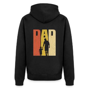 retro dad and son - Veste à capuche bio Premium Unisexe - noir - Dos - Nico (187cm)