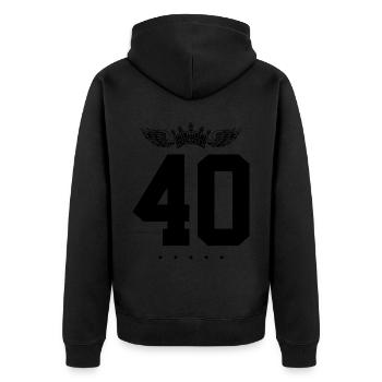 40 Couronne de numéros - Veste à capuche bio Premium Unisexe - noir - Dos - Nico (187cm)